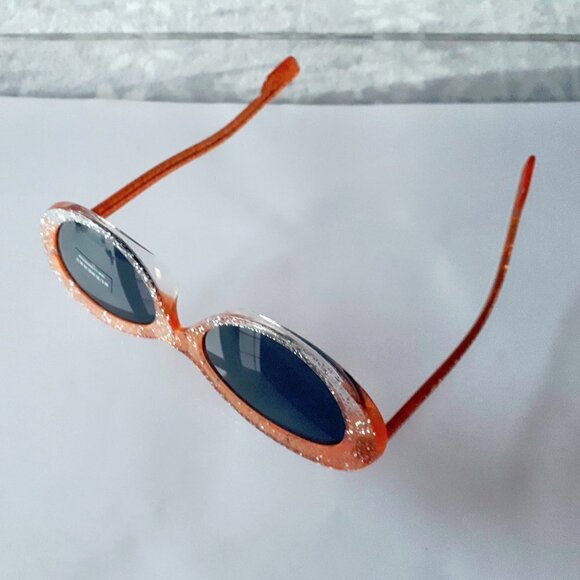 NWOT Burberry orange glitter grey lens oval sunglasses - Picture 13 of 14